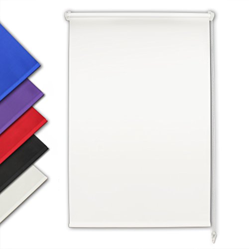 Auralum 60cm*120cm Klemmfix Thermo Rollo weiss Verdunkelungsrollo mit Klemmträgern Sonnenschutzrollo ohne Bohren 5 Faben +8 Gross zu wahlen