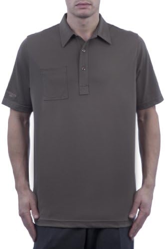 Glenmuir Men's Plain Golf Shirt with Front Pocket &amp; Anti-Curl Collar-Latte-Medium