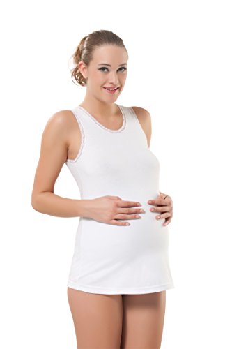 Elegant Womens Cotton Modal Maternity Lace Trim Singlet Vest Underwear (XL)
