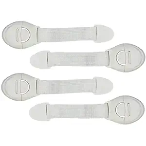 LADWA Baby Safety & Baby proofing Flexible Nylon Strap Locks for Cabinet and Drawers Doors and Multi-Purpose Use (Pack of 4)