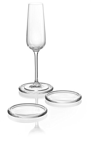 Ritzenhoff & Breker Fresh Untersetzer aus Glas rund 10 cm im 6er Set, transparent, Getränke-Untersetzer für Tisch und Bar, mit abgerundeten Ecken für den gedeckten Tisch, spülmaschinenfest