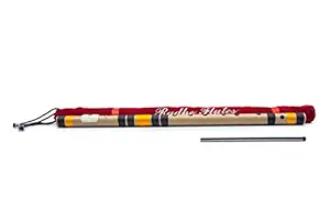 Radhe Flutes PVC Fiber B Natural Bansuri Middle Octave Right Handed With Velvet Cover