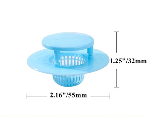 4 Badewanne abflussschutz Haarsieb/Siebkörbchen/Snare/Filter/Stopper Abfall Plug Net Ablauf Bad kitchen-large breitem Rand 5,6 cm Durchmesser blau - 2
