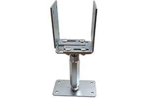 Gartenpirat® Support de poteau en U réglable Hauteur 140-200 Largeur 80-160 mm