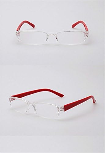 YouPei PC Resin Full Transparent Frame Anti Fatigue Reading Glasses(RED +350)