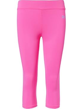 Sportkind Mädchen & Damen Tennis / Fitness / Sport 3/4 Leggings, neon pink, Gr. M