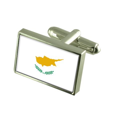 Preisvergleich Produktbild Zypern Landesflagge Manschettenknöpfe mit Tasche Geschenke auswählen