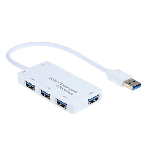 USB-Hubs Holeider 4-Port SuperSpeed USB 3.0 Compact Hub Adapter für PC Laptop Mac (5G Mbit / s) (Weiß)