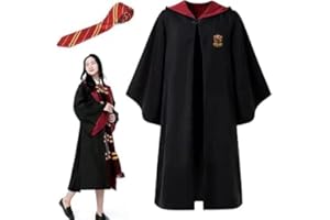 Nubincai Magician Robe, Wizard Cosplay Set Ties Wizard Costume Enchanted Party Birthday Costumes for Adults and Children, Wizard Costume for Cosplay Carnival Fancy Dress Party