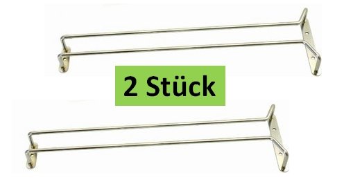 Gläserschiene 40 cm verchromt - 2 Stück