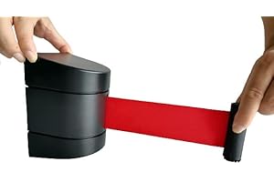 PINNERS Nastro estensibile da parete (5 metri), nastro non passare, nastro delelimitatore, supporto a nastro da parete, nastro retrattile da parete, barriera estensibile da parete, 5 metri