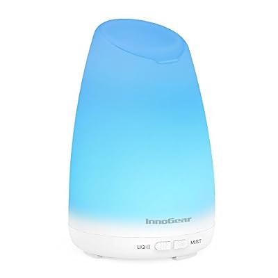InnoGear 150mL Diffuseur d'Huiles Essentielles Diffuseur Aromathérapie Portable Humidificateur Aromatique Ultrasonique, Lumière LED à 7 Couleurs Changeables Modes Réglables Arrêt Automatique Sans Eau