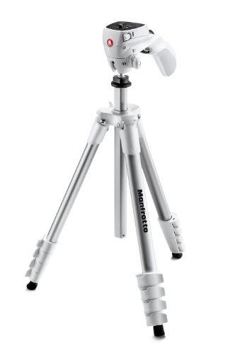 Manfrotto MKCOMPACTACN-WH Compact Action Tripod mit Quick Release (Tragbarkeit: 1,5Kg) wei