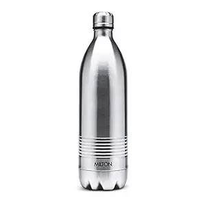 Milton Duo DLX 1000 Thermosteel 24 Hours Hot and Cold Water Bottle, 1 Litre, Silver