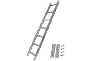 ‎FRICK METALL- UND OBERFLÄCHENTECHNIK GMBH & CO. KG Alu Dachleiter Set ohne Farbe, 1,96 m mit Dachhaken (15 mm, gekröpft auf Holzbohlen) inkl. Auflageschutz und Aushebesicherung, Made in Germany, DEKRA geprüft