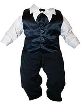 Taufanzug Baby Junge Kinder Hochzeit Anzüge Festanzug, 4tlg , Marineblau-Weiß K15