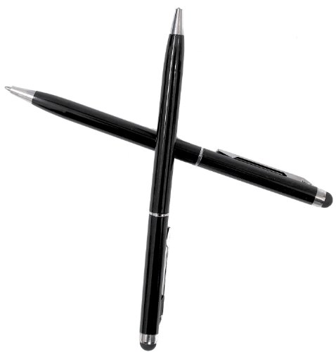 2 x SCHWARZ tomaxx Stylus Pen – Eingabestift mit Kugelschreiber für Apple iPhone 6S – Apple iPhone 6S Plus, Samsung Galaxy S5, Samsung Galaxy S5 Mini (SM-G800), IPHONE 5, iPhone 6, Samsung Galaxy Note 2 / Note 2 LTE, Allview X1 Xtreme Mini, doro PhoneEasy 632, Huawei Ascend Y550, Huawei Ascend G620s, Medion LIFE E4502, Alcatel One Touch Pop C3, Wiko Bloom, LG L50 Sporty, ACER Liquid Jade Plus - 4
