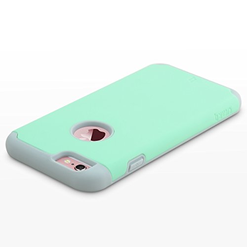iPhone 6 Case, ULAK iPhone 6S Case Dual Layer Shockproof [Drop Protection] Slim Hybrid Impact Skin Case Cover for Apple iPhone 6 6S (4.7 Inch) (Turquoise/Grey)