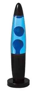 Creative Motion Black Base Liquid Peace Motion Lamp, 16-Inch, Blue Wax/Blue