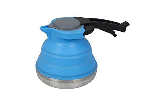Bo-Camp - Bouilloire - Pliable - 1,2 litre - Silicone/Inox - Bleu