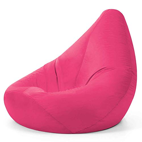 Hi-BagZ® Pouf fauteuil d'extérieur géant haute arrière - poufs de jardin ROSE - 100% résistant à l'eau
