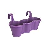 Carga máxima: 3 kg Elho Corsica Easy Hanger Jardinero balcón, Púrpura Oscuro, 53.5x27.1x41 cm