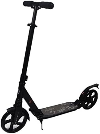 ZHXUANXUAN Adult Scooter Two Wheel Folding Scooter Lightweight Fashion Big Wheel Shock Scooter,Black-OneSize