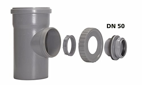 AIRFIT Anschraub-Muffe DN 50- grau- für Kunststoff-Reinigungs-Deckel - 4