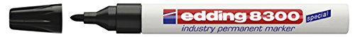 edding8300 Industry Permanent Marker - Black - Round Nib 1.5-3 mm - for Permanent Marking on Slightly Oily and Dusty Surfaces Red, 4-8300001
