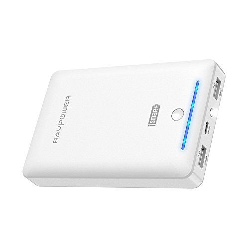 RAVPower Bater as Externas 16750mAh Dual USB 5V 2 1A 2 4A iSmart Power Bank para iPhone 7 iPad Smartphone Tablet Samsung Android 1X bolsita de viaje - Blanco reviews RAVPower Bater as Externas 16750mAh Dual USB 5V 2 1A 2 4A iSmart Power Bank para iPhone 7 iPad Smartphone Tablet Samsung Android 1X bolsita de viaje - Blanco