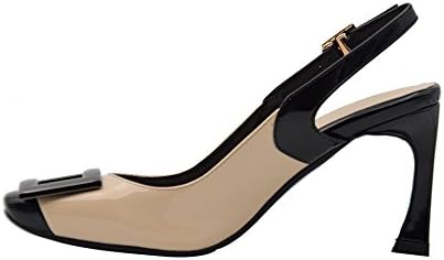 Verocara Women's Fashion Heel Hollowed Out High Heel Elegant Stiletto Dress Pump Nude Patent-b 5 UK