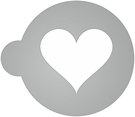 Template – Heart, for Coffee/Cocoa/Milk Foam, Cooking, Baking, Decorating – 2 mm Clear Acrylic Heavy Duty, Very Durable – 3 Sizes Available, Acrylic, transparent, S