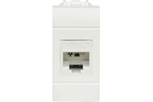 Fanton 23713-36 Toma de datos RJ45 UTP 180° cat.6 crimpado sin herramienta con adaptador para placas y soportes Bticino Living Light