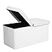 SONGMICS Coffre de rangement Couvercle pliable par 2 côtés Banc de rangement Charge admissible 300 kg blanc 76 x 38 x 38 cm LSF45WT