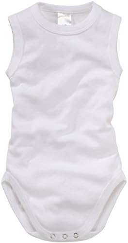 wellyou Classic White, Set Of 2 Romper Suit Children's Body Sleeveless Sexy Dress For Girls &amp; Boys Ribbed 100% Cotton - White -