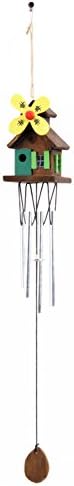 Lares Domi Cedar Good Luck Clover House Wind Chime (Yellow)