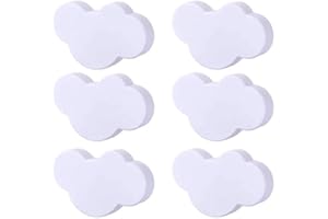 Yicare 6pcs Boutons de Meuble Enfant Poignée Bouton de Porte Forme de Nuage Tiroir du Cabinet avec vis pour Tiroir Placard Armoire (Blanc)