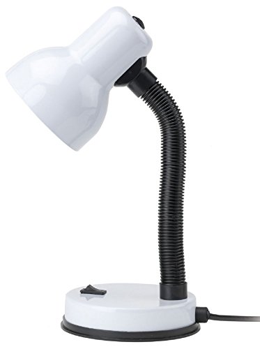Mathias 3481933 Recky Lampe de Bureau 25 W E14 230 V Blanc Métal Diamètre 12 cm Hauteur 27 cm