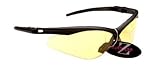 Rayzor Professional Lightweight Black UV400 Sports Wrap Cycling Sunglasses, With a Clear Yellow Anti-Glare Lens.