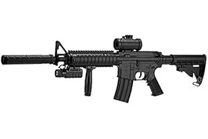 2EAGLE Fusil Airsoft M83 A1 Style M4-Plastique Haute résistance/Couleur Noir/électrique (0.5 Joule)-Semi/Full Automatique-livré avec Accessoires