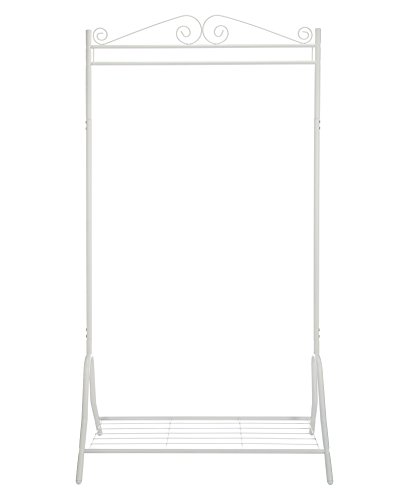 Garderobe Metall weiß 46 x 90 x 172 cm | Stahlgestell | Schuhablage - 5