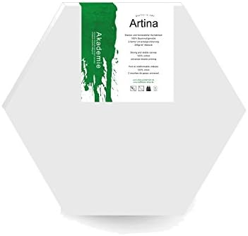 Artina Hexagonal Canvas 40cm Side Length - 17mm Edge - Blank Stretched Artists Gesso Double Primed Cotton Framed