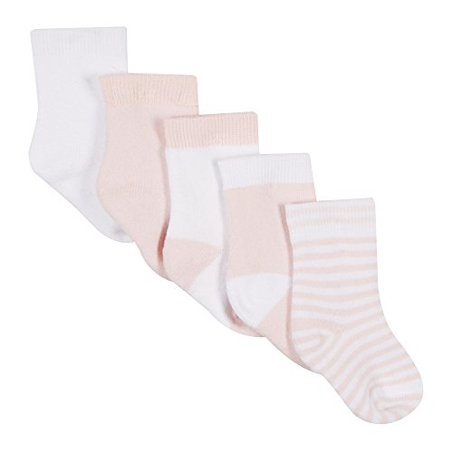 Bluezoo Kids Pack Of Five Babies Light Pink And White Socks 12-18 Months