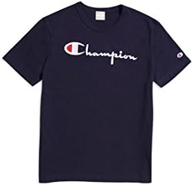 Champion Script Crew-Neck T-Shirt (Navy) Small