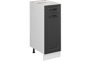‎VICCO Vicco Küchenunterschrank R-Line, Anthrazit Landhaus/Weiß, 30 cm ohne Arbeitsplatte