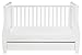 Babymore Stella Sleigh Dropside Cot Bed with Drawer (White)