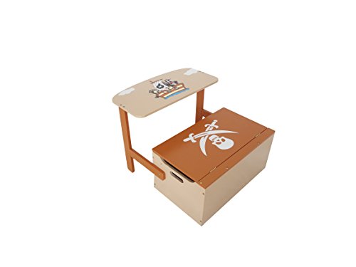 Bebe Style Verwandelbare Spielzeugkiste + Tischbank + Stuhl – Holzkiste Aufbewahrung - 6