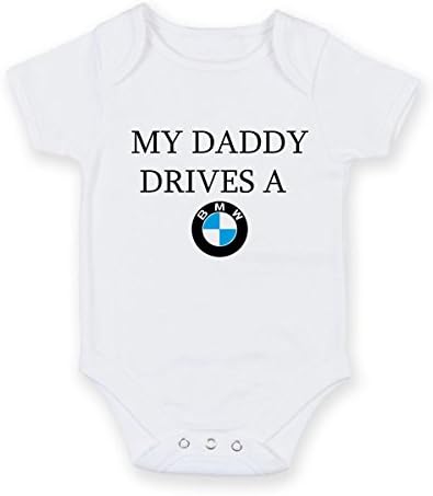 My Daddy Drives A BMW - Personalised Baby Boy Girl Unisex Short Sleeve Bodysuit (6-9 months)