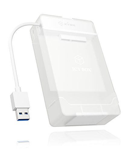Icy Box IB-AC7032-U3 USB 3.0 Adapter für 2,5 Zoll SATA Festplatten und SSDs inkl. Doppel-Schutzbox, SATA III, UASP, weiß - 6