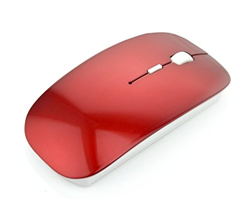 LingsFire® wiederaufladbare Mouse Wireless Gaming Maus USB Mäus Kabellose Maus Funkmaus Optisch USB Maus Wireless Mobile Mouse 2,4GHz PC Computer schnurlos Maus mit USB Empfänger Built-in 830mAh Akku Für PC Laptop Smart TV - 2